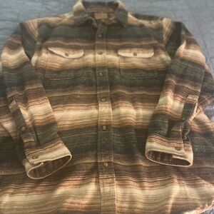 Redhead Ranch Striped Brushed Snap Button Down Mens XL